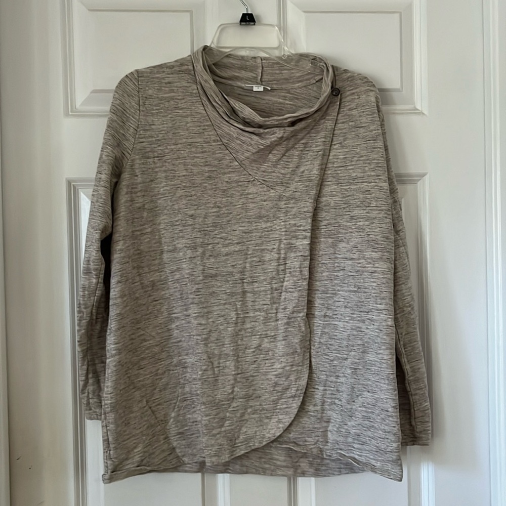 Comfy tan pullover wrap top from JJill